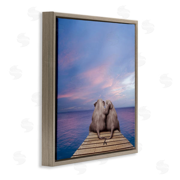 Stupell Industries Lund Roeser | Elephants Cuddling On Dock Wall Art