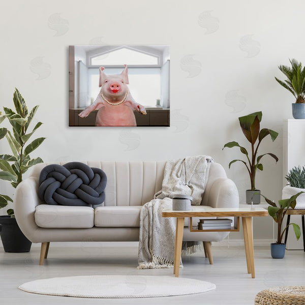 Stupell Industries Lund Roeser | Glam Pig In Lipstick Wall Art