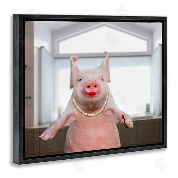 Stupell Industries Lund Roeser | Glam Pig In Lipstick Wall Art