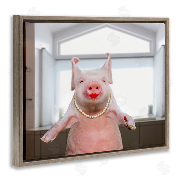 Stupell Industries Lund Roeser | Glam Pig In Lipstick Wall Art