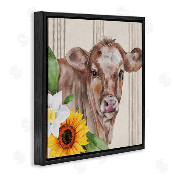 Stupell Industries Lux + Me Designs | Country Cow Floral Blooms Pattern Wall Art