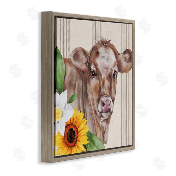 Stupell Industries Lux + Me Designs | Country Cow Floral Blooms Pattern Wall Art