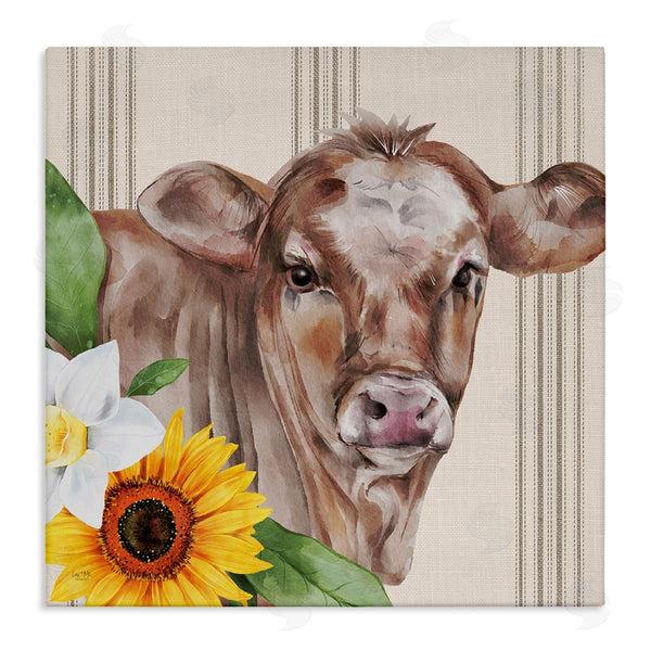 stupell industries Lux + Me Designs | Country Cow Floral Blooms Pattern Wall Art