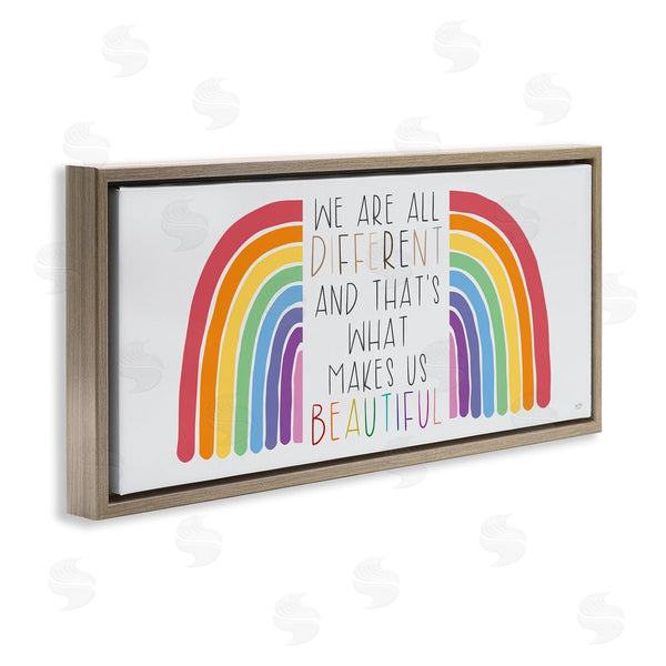 Stupell Industries Lux + Me Designs | Different Is Beautiful Rainbow Wall Art