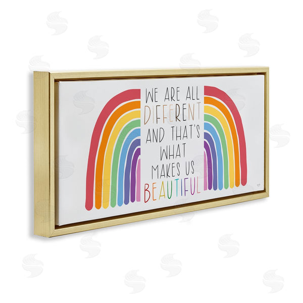 Stupell Industries Lux + Me Designs | Different Is Beautiful Rainbow Wall Art