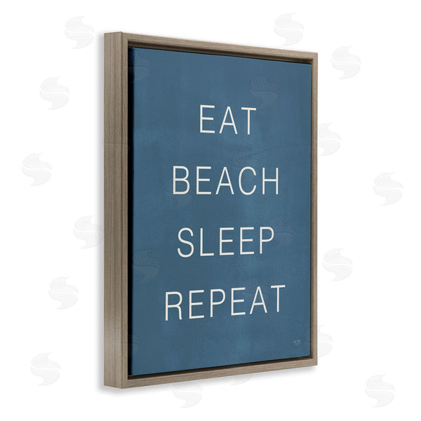 Stupell Industries Lux + Me Designs | Eat Sleep Beach Repeat Phrase Nautical Blue Wall Art