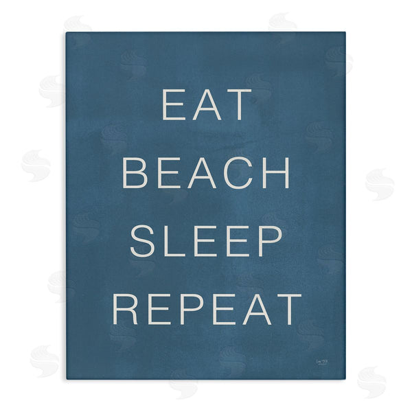 stupell industries Lux + Me Designs | Eat Sleep Beach Repeat Phrase Nautical Blue Wall Art