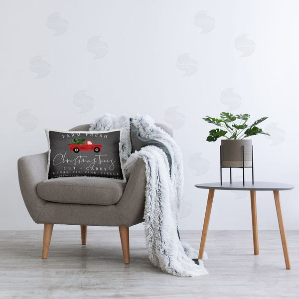 Stupell Industries Lux + Me Designs | Farm Fresh Christmas With Truck Printed Throw Pillow