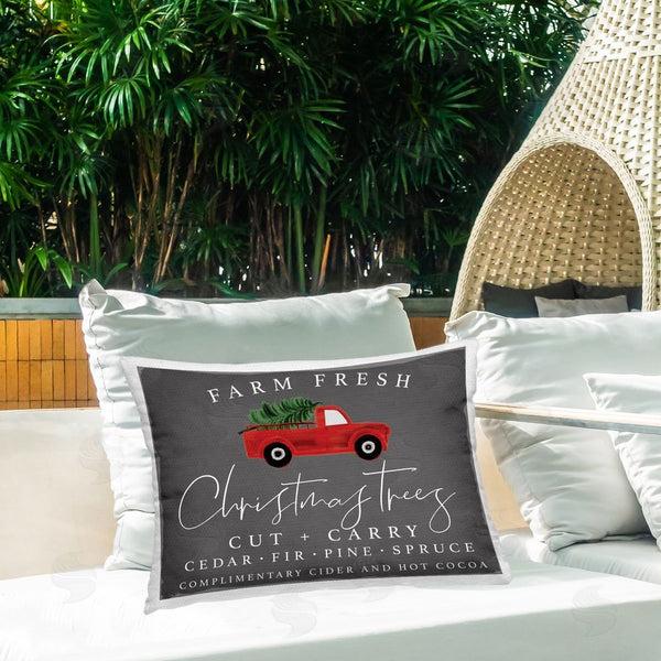 Stupell Industries Lux + Me Designs | Farm Fresh Christmas With Truck Printed Throw Pillow