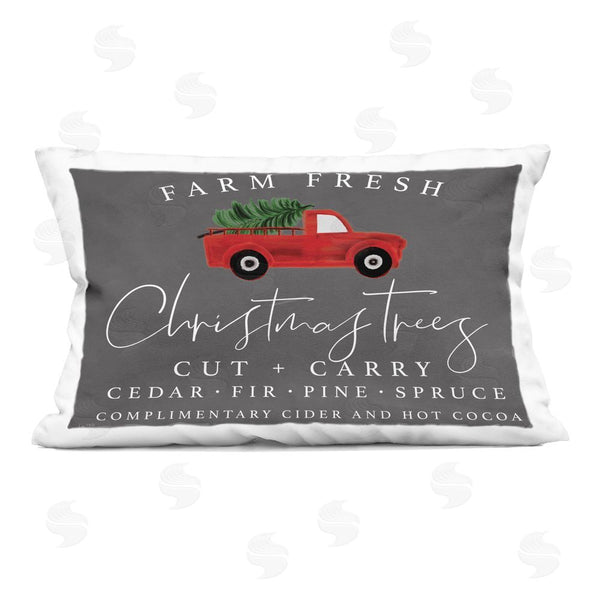 stupell industries Lux + Me Designs | Farm Fresh Christmas with Truck Printed Throw Pillow