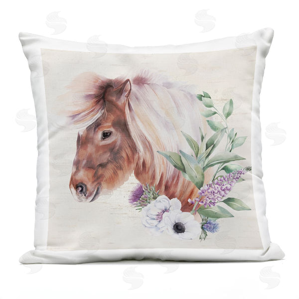 Stupell Industries Lux + Me Designs | Floral Horse Country Botanicals Printed Throw Pillow