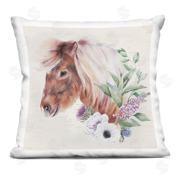 stupell industries Lux + Me Designs | Floral Horse Country Botanicals Printed Throw Pillow