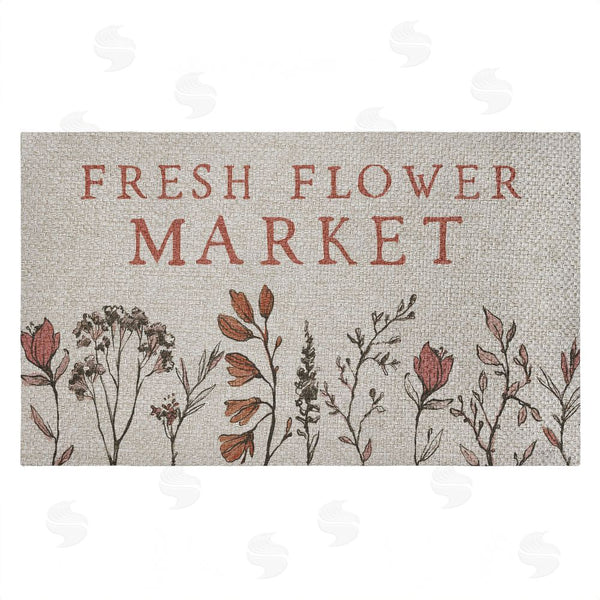 stupell industries Lux + Me Designs | Fresh Flower Market Blooms Faux Sisal Door Mat