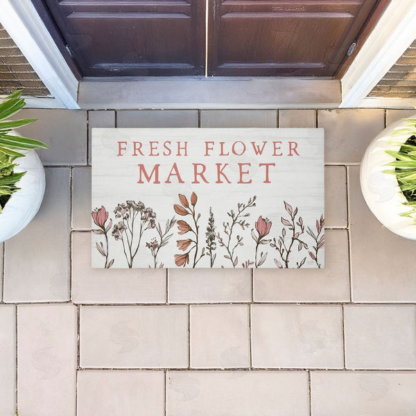 Stupell Industries Lux + Me Designs | Fresh Flower Market Blooms Non-Woven Door Mat