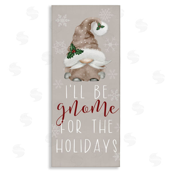 stupell industries Lux + Me Designs | Gnome For The Holidays Fun Neutral Tones Text Wall Art