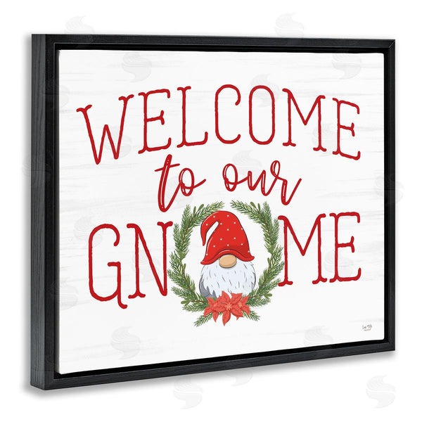 Stupell Industries Lux + Me Designs | Gnome Welcome Sign Cottage Laurel Grainy Pattern Wall Art