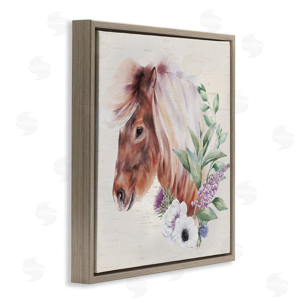 Stupell Industries Lux + Me Designs | Horse Portrait Lilac Blossom Bouquet Wall Art