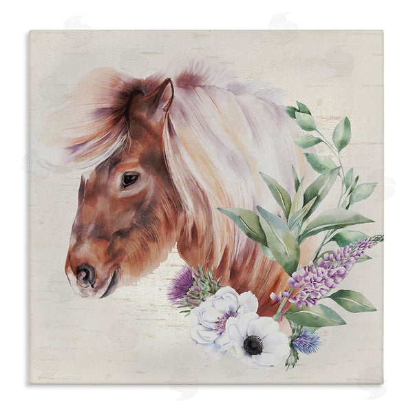 stupell industries Lux + Me Designs | Horse Portrait Lilac Blossom Bouquet Wall Art