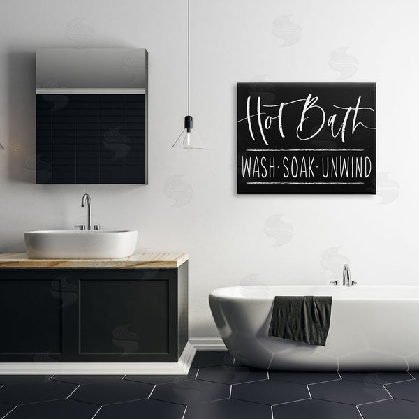 Stupell Industries Lux + Me Designs | Hot Bath Wash Soak Unwind Bathroom Typography Wall Art