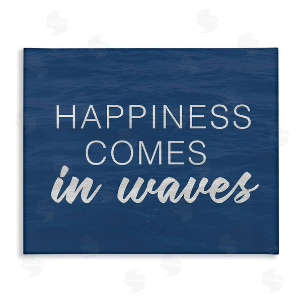stupell industries Lux + Me Designs | Inspirational Happiness Comes in Waves Blue Coastal Waves Wall Art