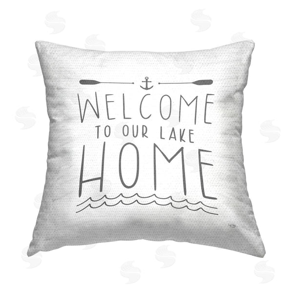 Stupell Industries Lux + Me Designs | Lake House Welcome Phrase Printed Throw Pillow