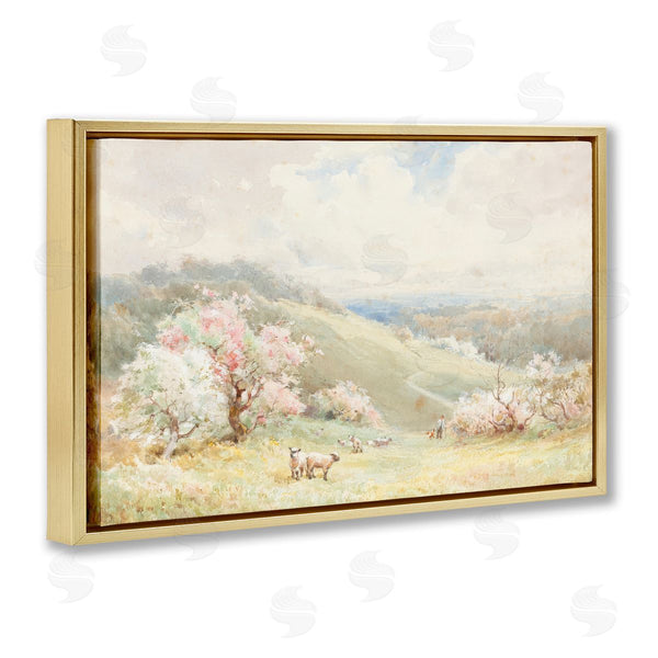 Stupell Industries Lux + Me Designs | Lambs Strolling Pastel Countryside