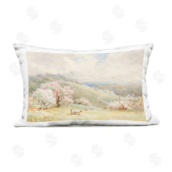 Stupell Industries Lux + Me Designs | Lambs Strolling Pastel Countryside Printed Throw Pillow
