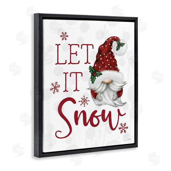 Stupell Industries Lux + Me Designs | Let It Snow Winter Sentiment Red Snowflakes Gnome Wall Art