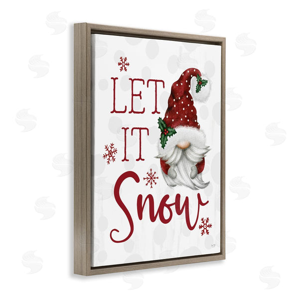 Stupell Industries Lux + Me Designs | Let It Snow Winter Sentiment Red Snowflakes Gnome Wall Art