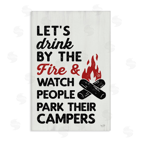 stupell industries Lux + Me Designs | Let's Drink by the Fire Wall Art