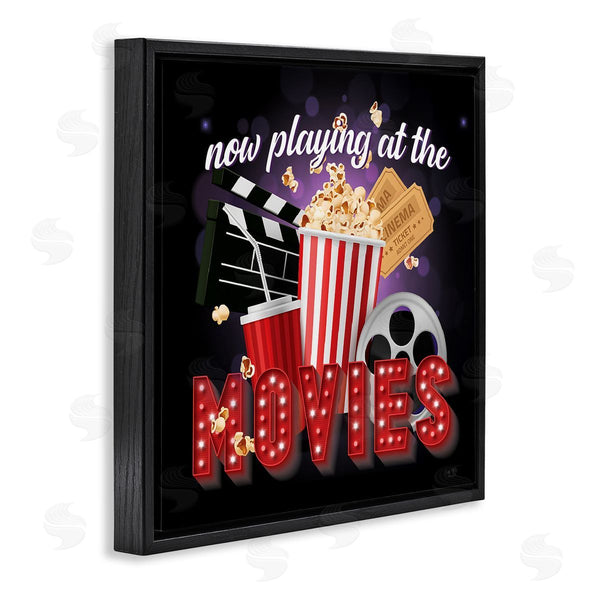 Stupell Industries Lux + Me Designs | Now Playing Movies Sign Wall Art