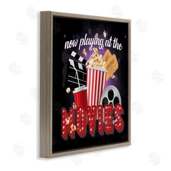 Stupell Industries Lux + Me Designs | Now Playing Movies Sign Wall Art
