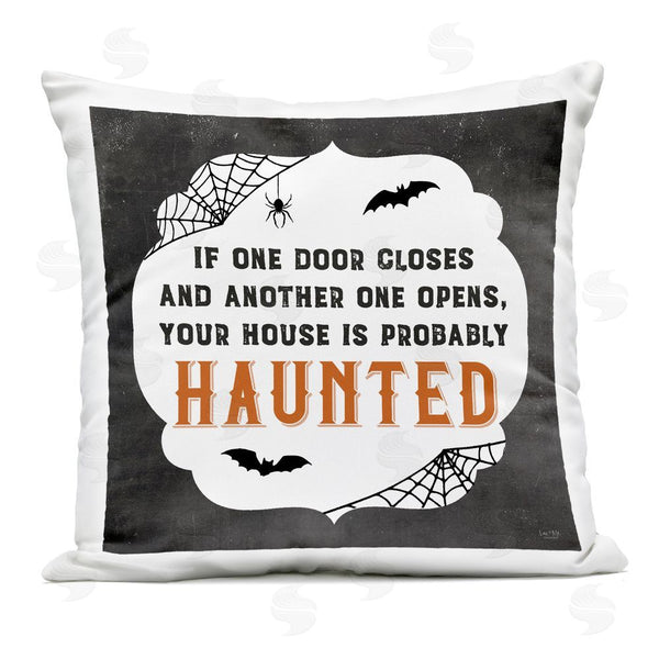 Stupell Industries Lux + Me Designs | One Door Closes Haunted House Printed Throw Pillow