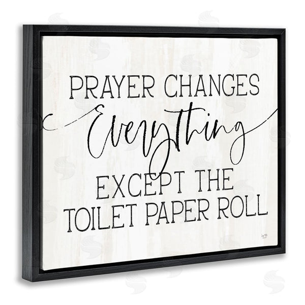 Stupell Industries Lux + Me Designs | Prayer Changes Everything Funny Religious Bathroom Quote Wall Art