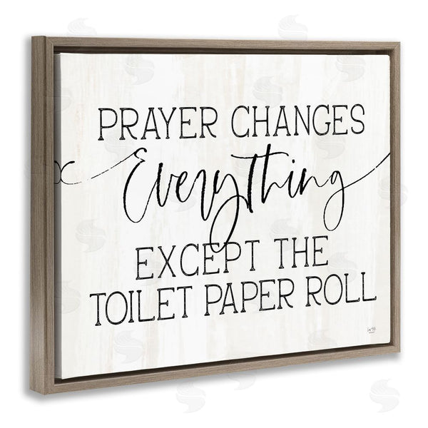 Stupell Industries Lux + Me Designs | Prayer Changes Everything Funny Religious Bathroom Quote Wall Art