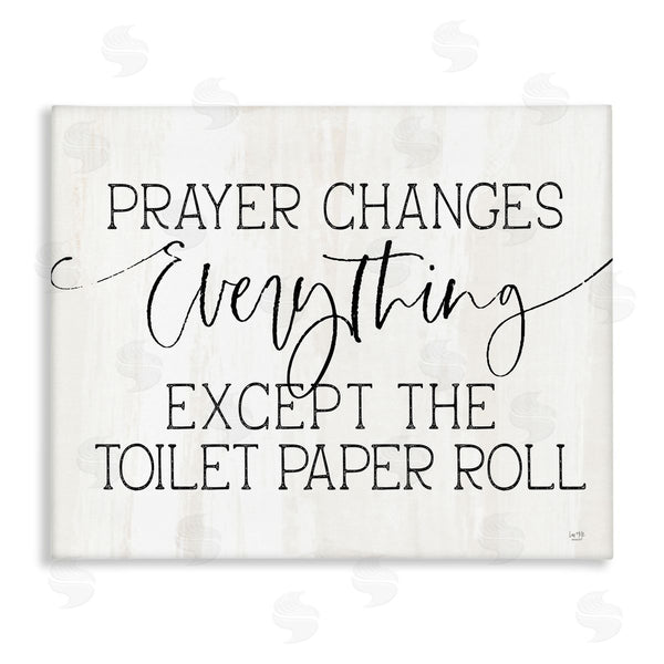 stupell industries Lux + Me Designs | Prayer Changes Everything Funny Religious Bathroom Quote Wall Art
