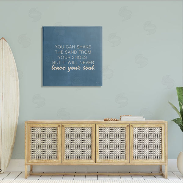 Stupell Industries Lux + Me Designs | Sand Never Leaves Your Soul Inspirational Phrase Wall Art