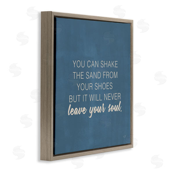 Stupell Industries Lux + Me Designs | Sand Never Leaves Your Soul Inspirational Phrase Wall Art