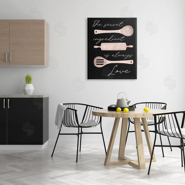 Stupell Industries Lux + Me Designs | Secret Ingredient Love Romantic Baking Utensil Quote Wall Art