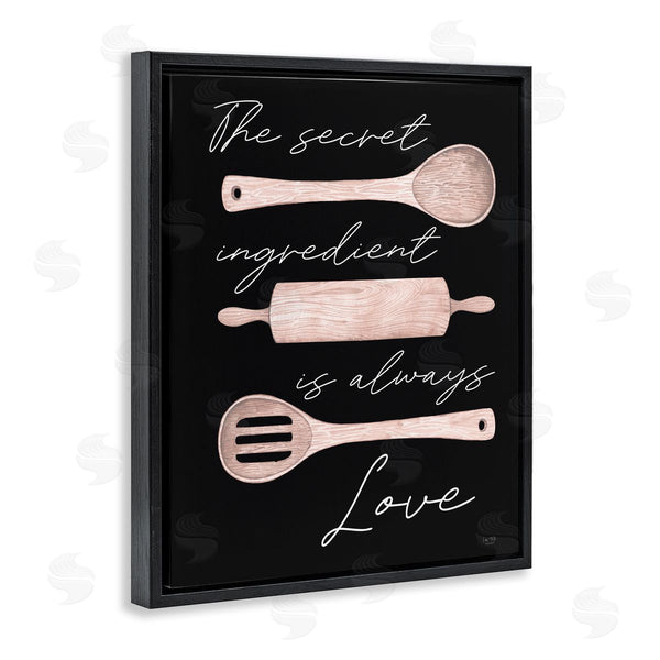 Stupell Industries Lux + Me Designs | Secret Ingredient Love Romantic Baking Utensil Quote Wall Art