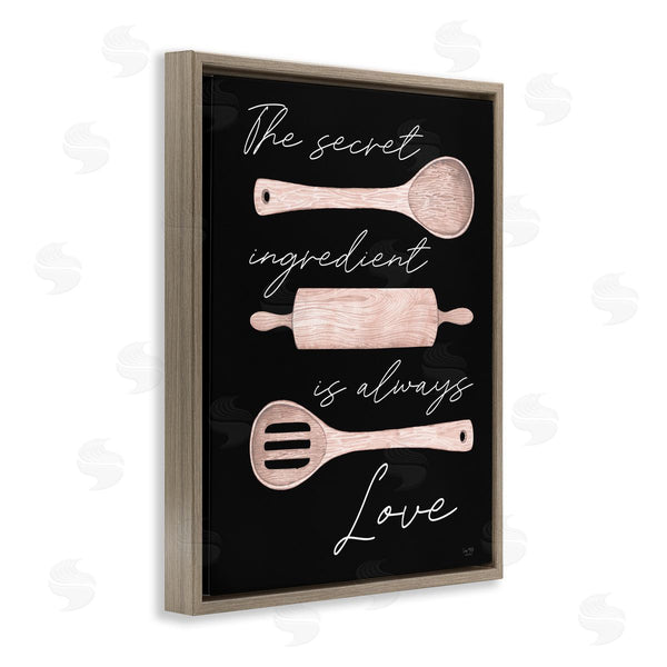 Stupell Industries Lux + Me Designs | Secret Ingredient Love Romantic Baking Utensil Quote Wall Art