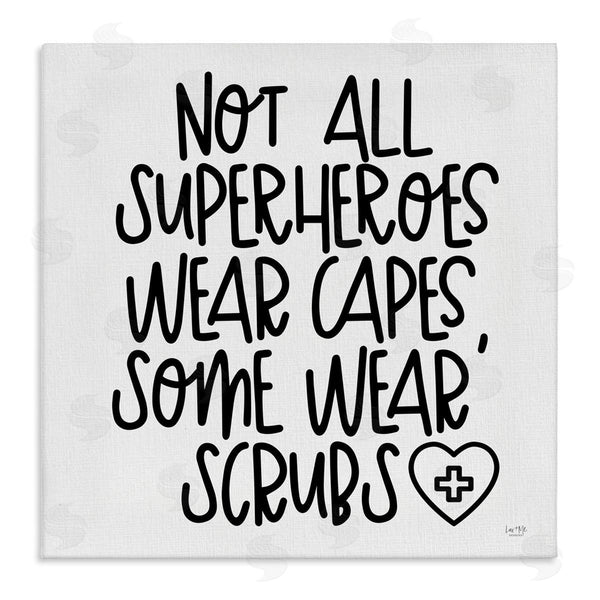 stupell industries Lux + Me Designs | Some Superheroes Wear Scrubs Healthcare Appreciation Wall Art