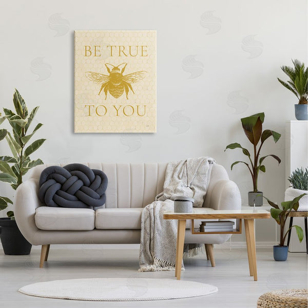 Stupell Industries Lux + Me Designs | True To You Beehive Pattern Insect Inspirational Phrase Wall Art