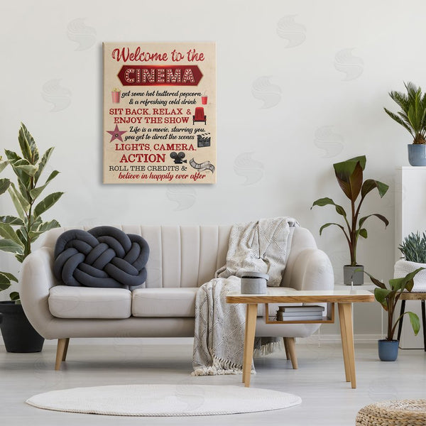 Stupell Industries Lux + Me Designs | Welcome To Cinema Rules Wall Art