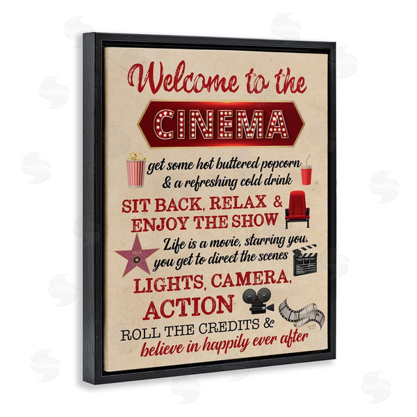 Stupell Industries Lux + Me Designs | Welcome To Cinema Rules Wall Art