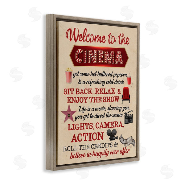 Stupell Industries Lux + Me Designs | Welcome To Cinema Rules Wall Art