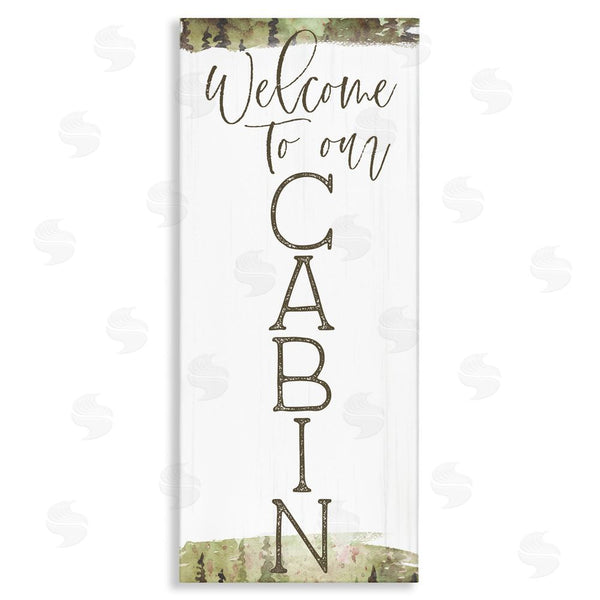 stupell industries Lux + Me Designs | Welcome To Our Cabin Green