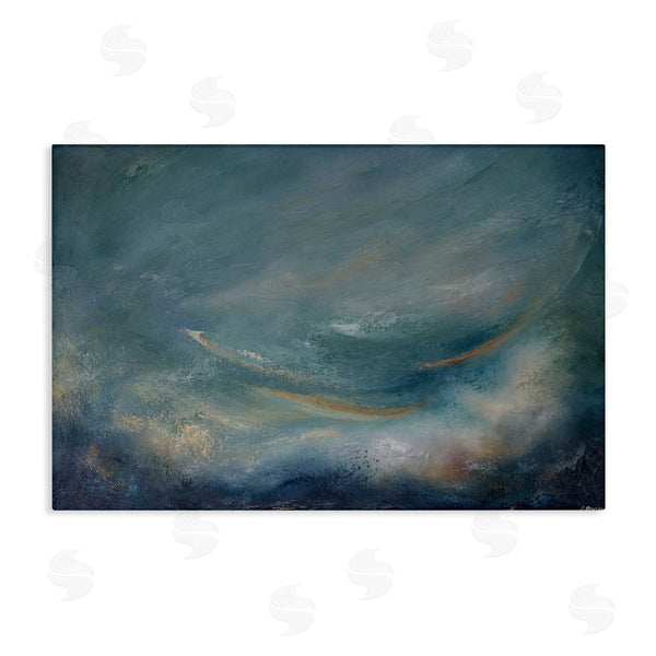 stupell industries Lydia Orange | Dark Storm Clouds Abstract Wall Art