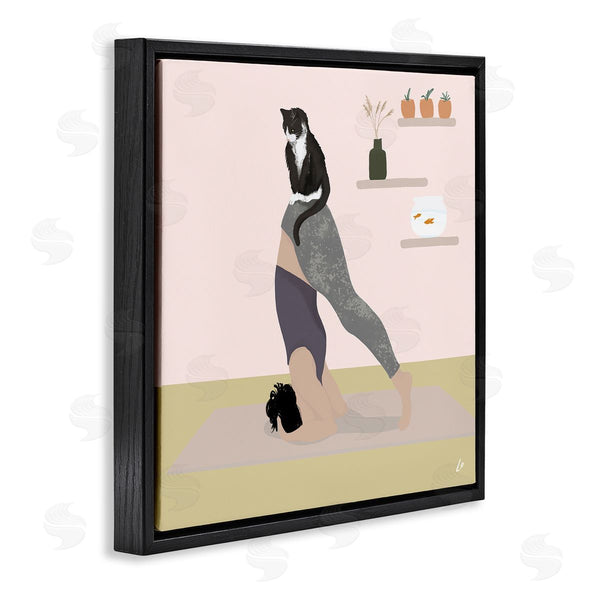 Stupell Industries Lydia Orange | Downward Cat Yoga Pose