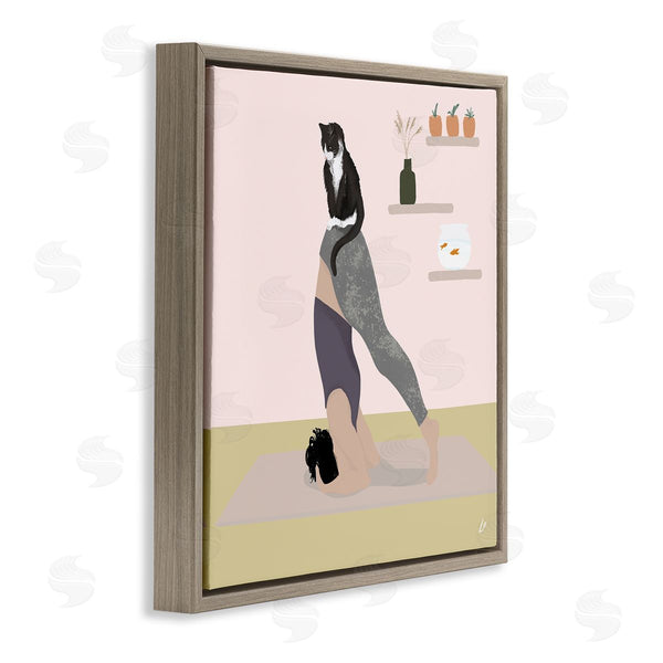 Stupell Industries Lydia Orange | Downward Cat Yoga Pose